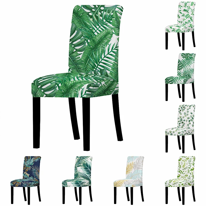 Чехол для стула зеленый тропический стрейч спандекс защитный чехол свадебной