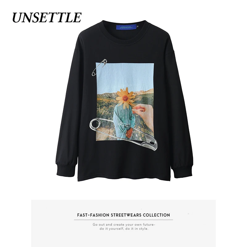 Мужская футболка с длинным рукавом в стиле Харадзюку|Мужские футболки| |