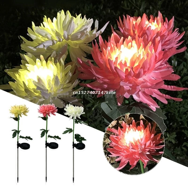 

Waterproof Chrysanthemum Stake Light Outdoor Solar Lights Solar Garden Lamp Landscape Pathway Light for Patio Yard Decor