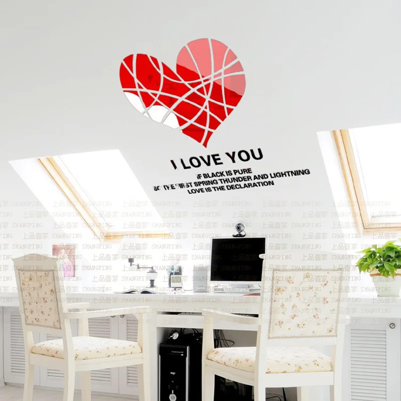 Настенные акриловые наклейки Love Florid с кристаллами 3D настенные украшения для