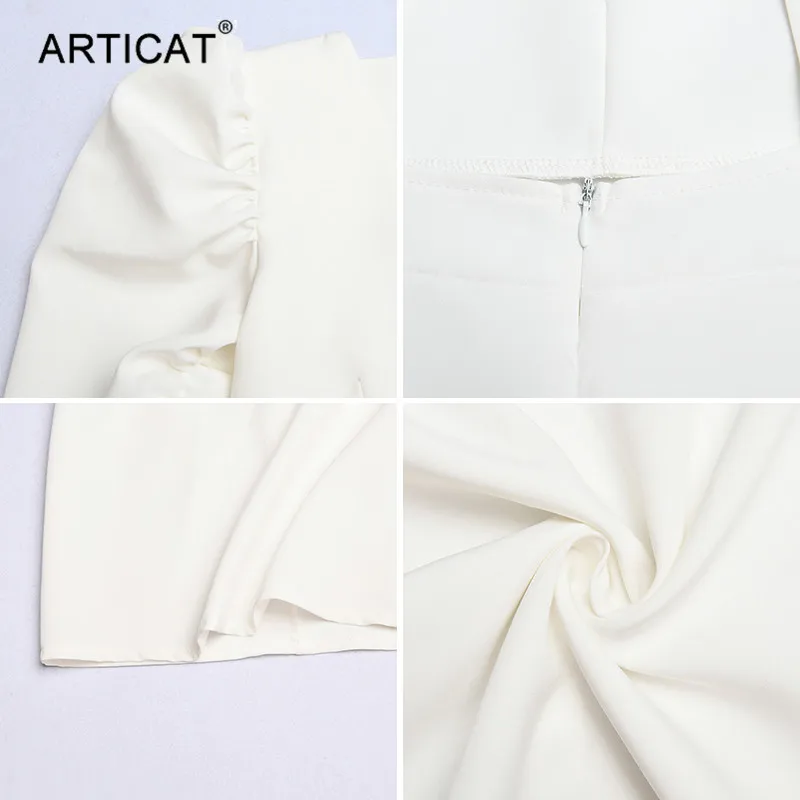 Articat белое платье блейзер с глубоким v образным вырезом женское облегающее зимнее