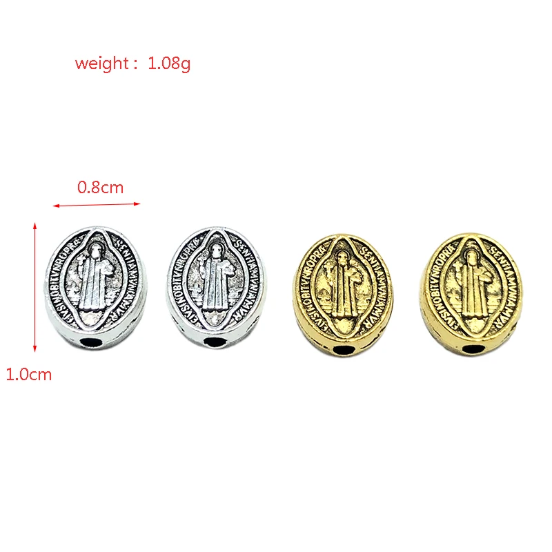 20 шт. овальные st. Медаль Бенедикта бусины с отверстиями Saint Benedict exorcism для