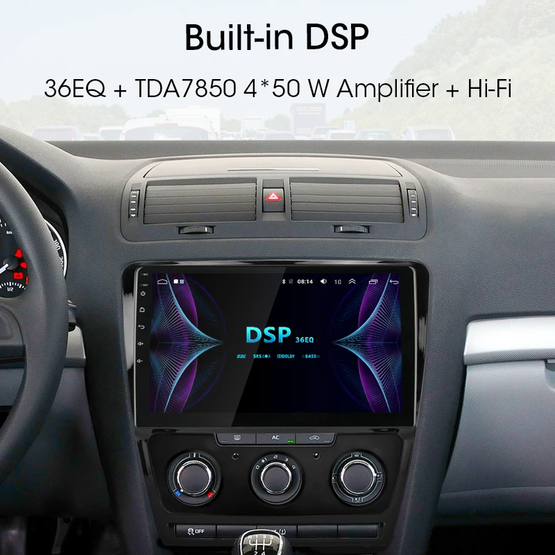 10," 2Din Android 8,1 для 2007- Volkswagen SKODA Octavia 2 A5 автомобильный Радио Мультимедиа Видео плеер Hi-Fi навигация головное устройство