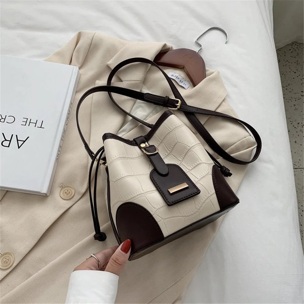 

CELINV KOILM Brand Design Luxury Ladies Bucket PU Fashion Bag Single Shoulder Large Capacity Messenger Broadband Female Handbag