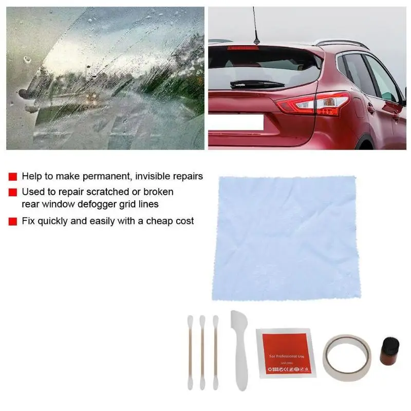DIY авторемонтный комплект и ткань для сломанного заднее стекло автомобиля антиобледенитель, обогреватель линий сетки Быстрый и легкий ремонт по экономичной цене