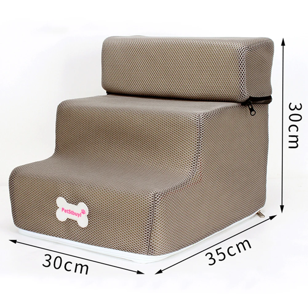 

Small Dog Cats Pet 3 Steps Removable Non-slip Ramp Climbing Detachable Bed Ladder Free To Match The Ladder Dog stairs Pet ladder