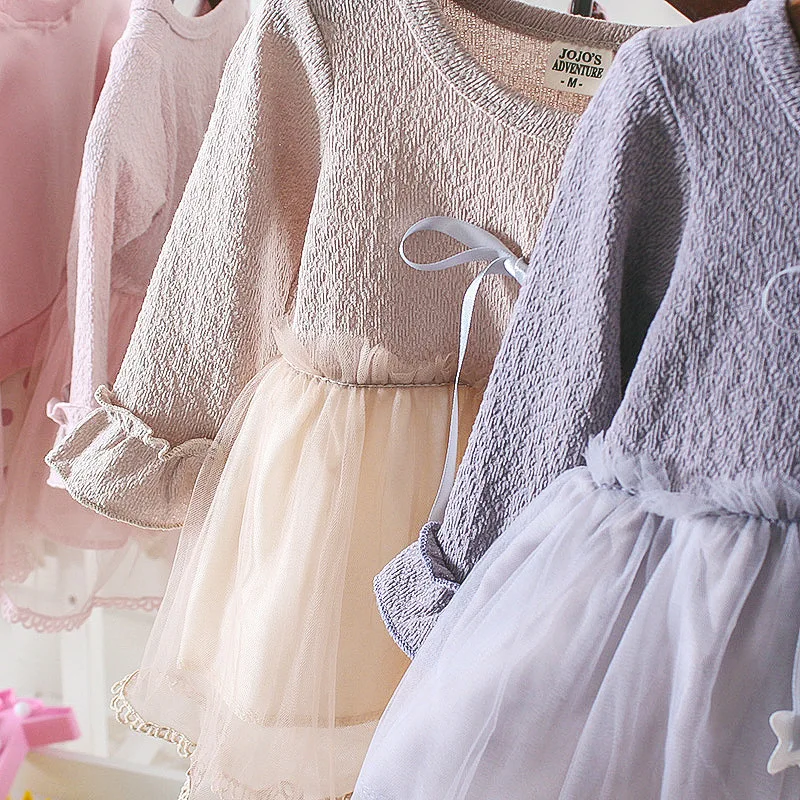 Детское платье с длинным рукавом и юбкой-пачкой | Детская одежда обувь