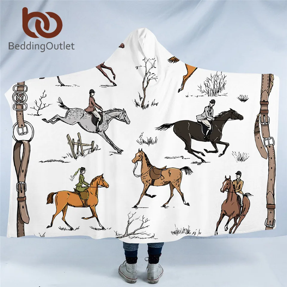 Одеяло BeddingOutlet с капюшоном для конного спорта Флисовое одеяло в английском стиле