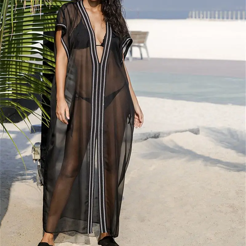

Chiffon Long Beach Cover up Women Dresses Robe de Plage Vestidos Playa Bikini cover up Pareos de Playa Mujer Beachwear