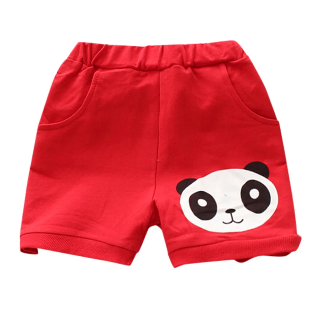 Летние спортивные шорты для мальчиков повседневные с рисунком панды одежда