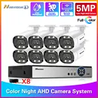 Система видеонаблюдения, 5 МП, AHD, 8 каналов, DVR, полноцветное ночное видение, 5 МП, HD, система видеонаблюдения, с почтовым оповещением