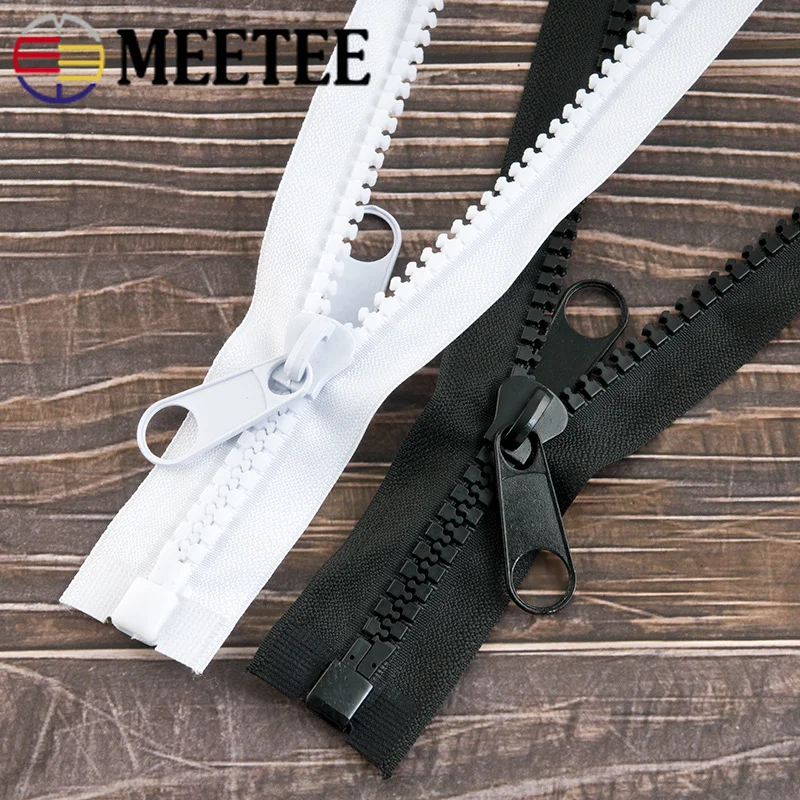 Meetee 1/2/3/4/5 метров 10 # резиновая молния с открытым концом двойной боковой слайдер