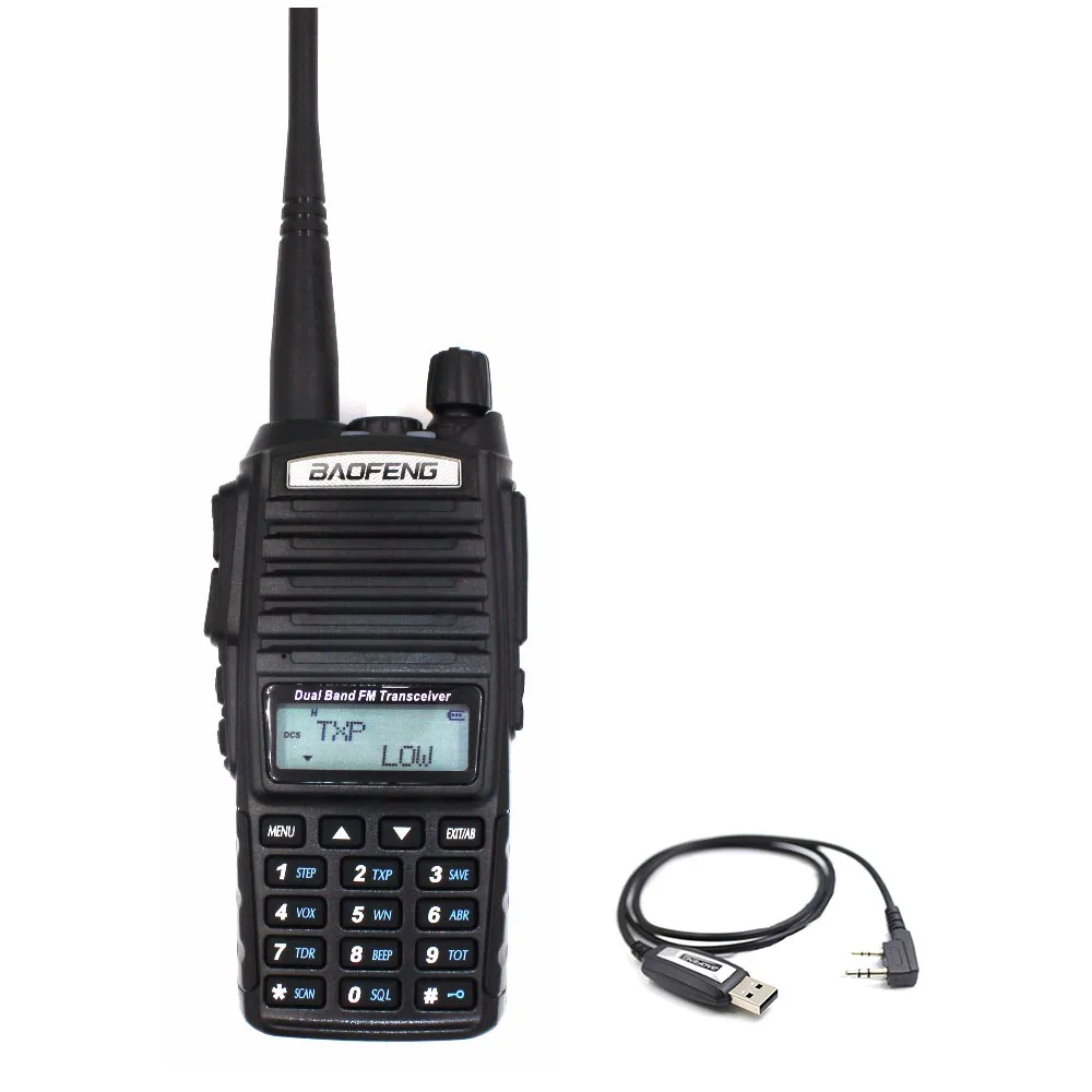 BaoFeng обновленная UV-82 UV-82HX рация 8 Вт Двухдиапазонная VHF UV-82-8W рация 10 км tri-power UV82 8 Вт Радио - Цвет: with cable