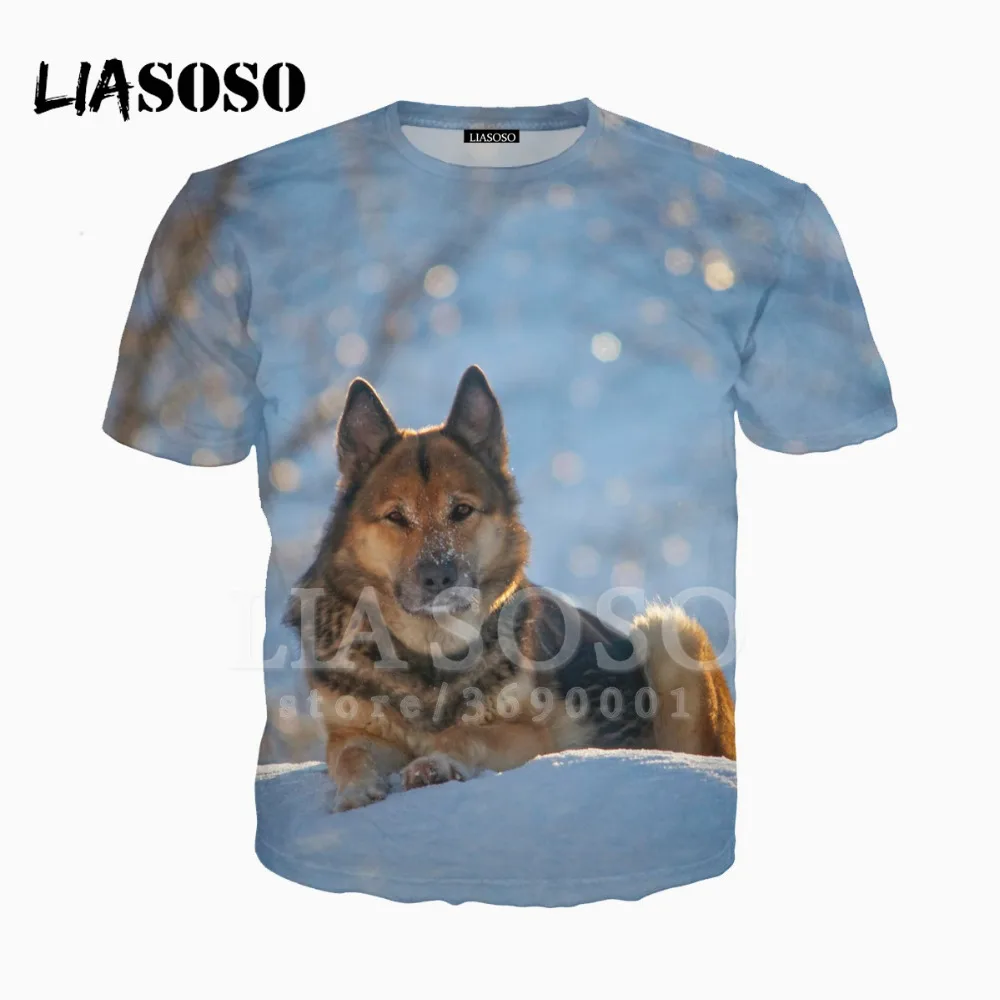 

3D Print New Summer T-shirt Hip Hop Pullover O-neck Casual Tops Women Men German Shepherd Dog Cute Dogs Tshirt kawaii clothing