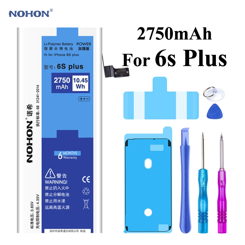 Nohon Аккумулятор для Apple iPhone 6s Plus SE 6sPlus 6sP iPhoneSE iPhone6sPlus 1624mAh-3650mAh сменный литий-полимерный батарея+ бесплатный инструмент For Apple iPhone SE 6s Plus Мобильный телефон батарея