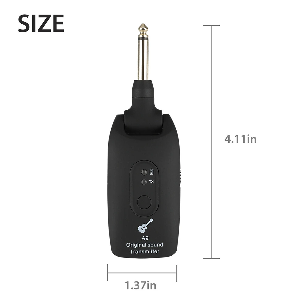 a9 uhf wireless elektrische gitarre sender empfänger system 24 ghz wiederaufladbare 4 kanäle für elektrische gitarre bass orgel free g