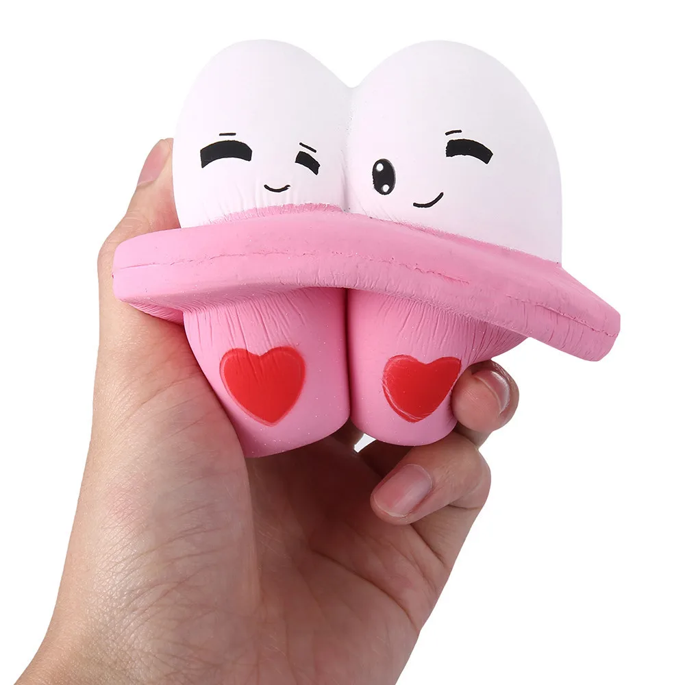 Kawaii Мультфильм милое яйцо сжимающееся медленно поднимающееся снятие стресса