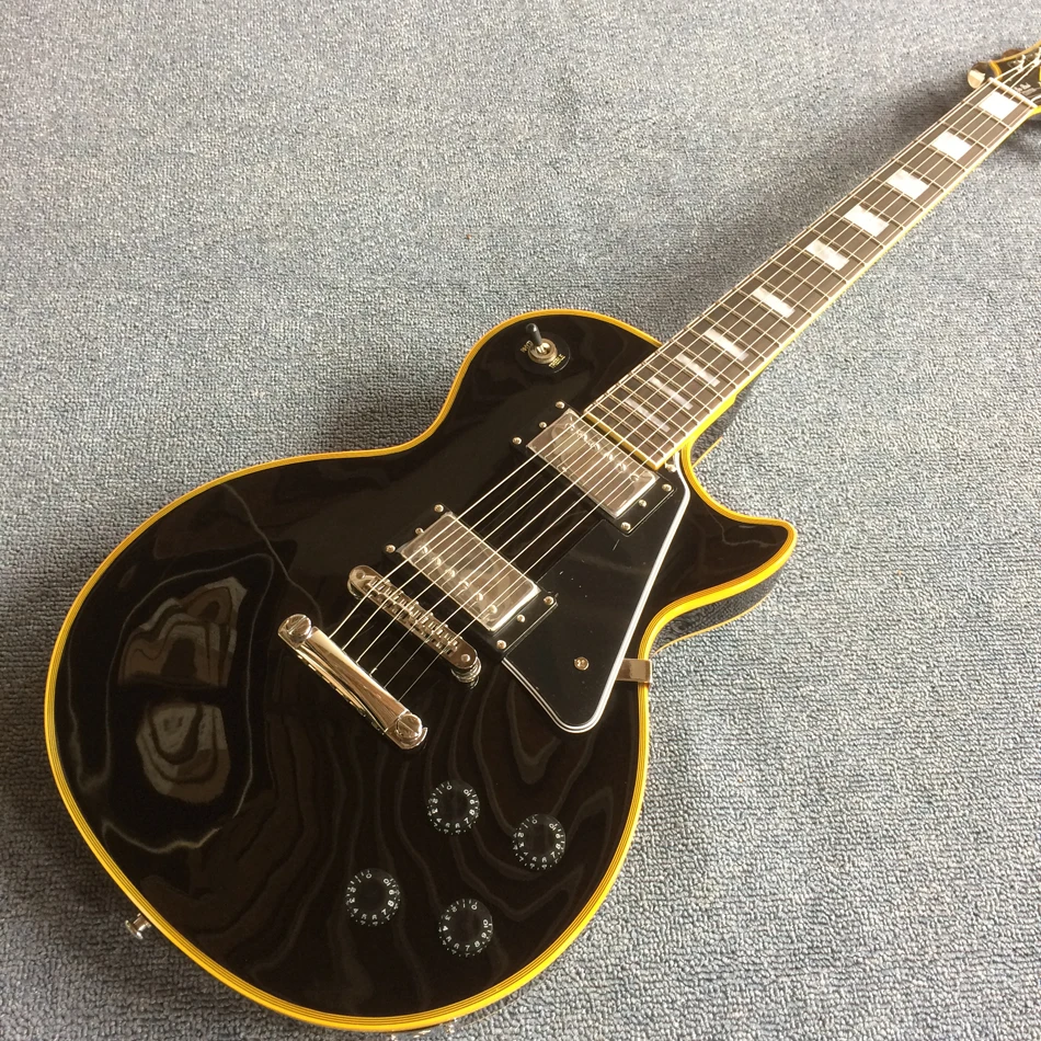 

Free delivery, black electric guitar, Rosewood fingerboard, , high quality electric guitar Upgrade Tune-o-Matic bridge guitar