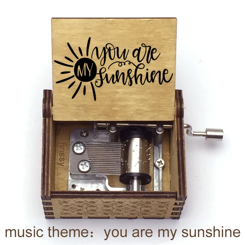 Новинка 2020 деревянная музыкальная шкатулка с принтом You are my sunshine | Дом и сад