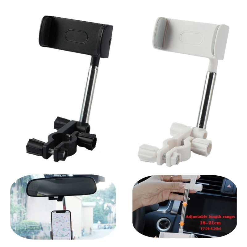 

2021 New Rearview Mirror Mount Phone Holder in Car For iPhone 13 GPS Smartphone Car Holder Stand Rotatable Support on Your Phone