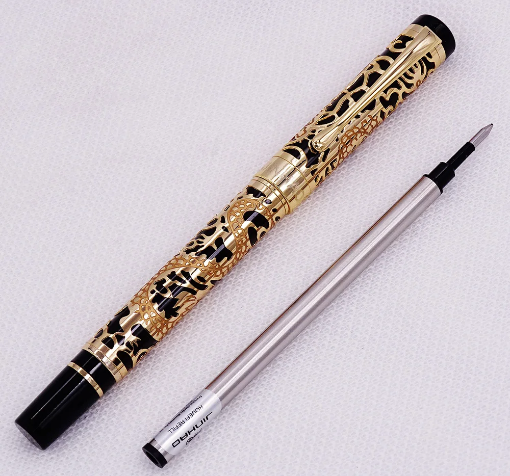 Jinhao 5000 винтажная Роскошная искусственная резьба по текстуре дракона черная и
