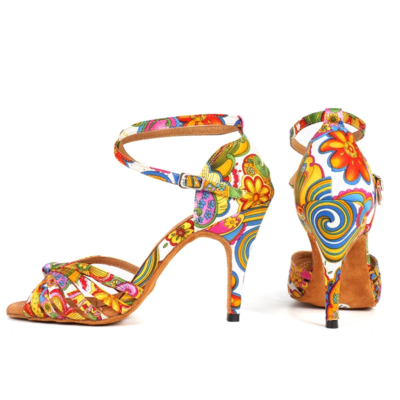 DKZSYIM/Женская обувь для латинских танцев Атласная танцевальная сальсы и Танго