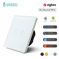bseed zigbee smart eu uk 2 gang single live touch light switch smart switches alexa smart life compatible home decoration