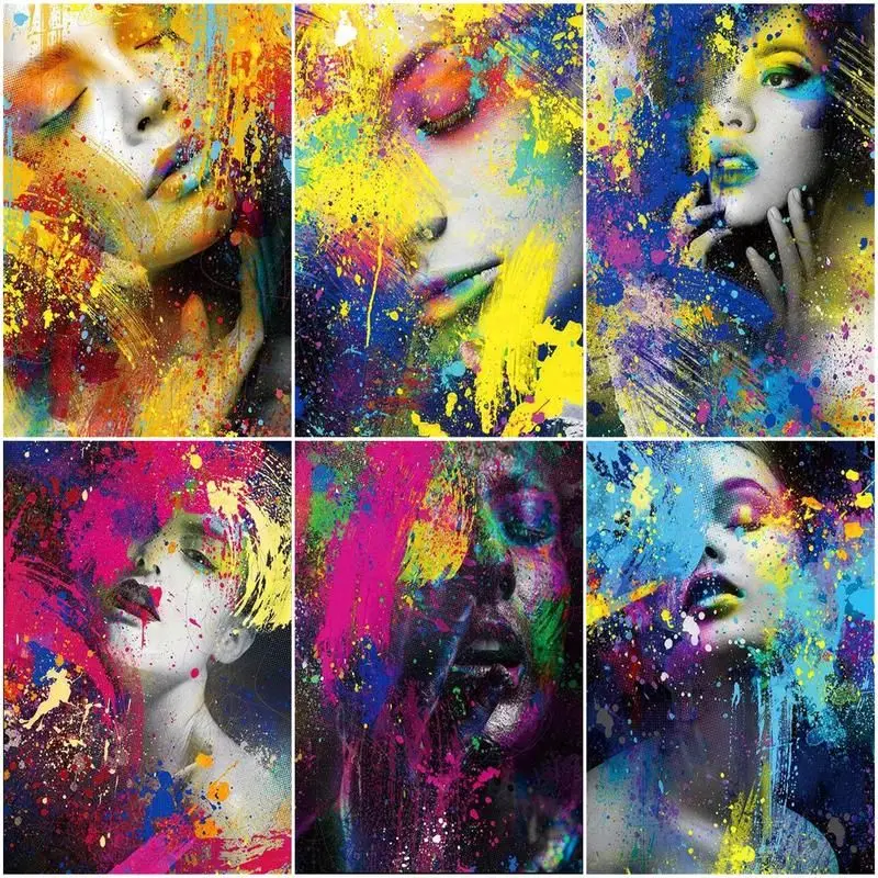 

GATYZTORY 60x75cm DIY Paint By Number Abstract Girl HandPainted Paintings Art Drawing On Canvas Gift Portrait Kits Home Decor