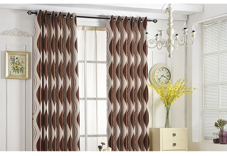 Качественные элегантные европейские полосатые геометрические занавески для двери гостиной спальни кухни оконные занавески драпированные панели P390X