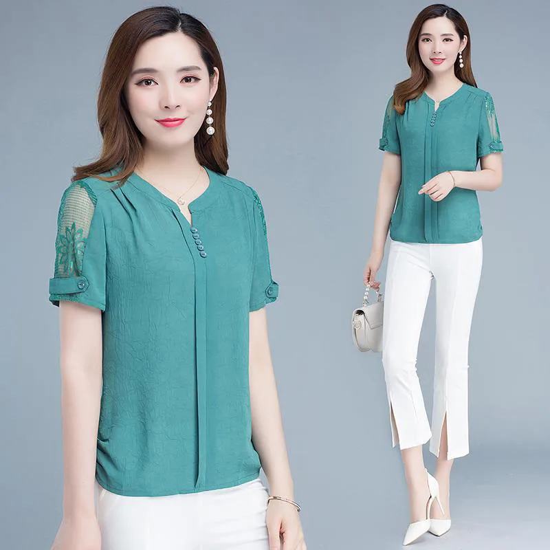 Женская обувь Сезон весна лето Стиль шифон женские блузки рубашки свободного