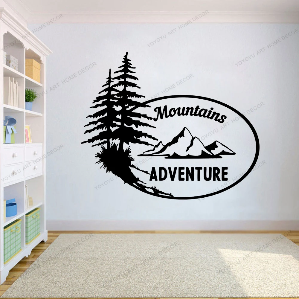 

Виниловая наклейка на окно, наклейка с деревьями, украшение для стен в гостиной, горы, приключения, фотоприключения, автомобиль CX1644
