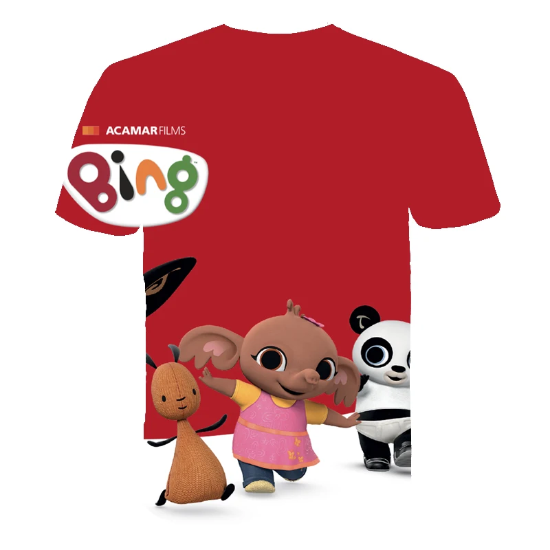 

Cartoon Bing Animation 3D Panda T-shirt for Girls/Boys Fun Printed T-shirts Cute Bunny Kids Clothes Casual Tops 4-14