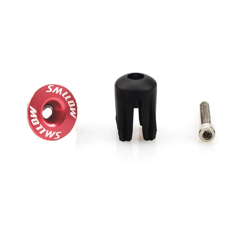 SMLLOW 4 шт. Велосипедная ручка Рулевой штырь Универсальные колпачки для горного, шоссейного и складного велосипеда, красный и золотой.