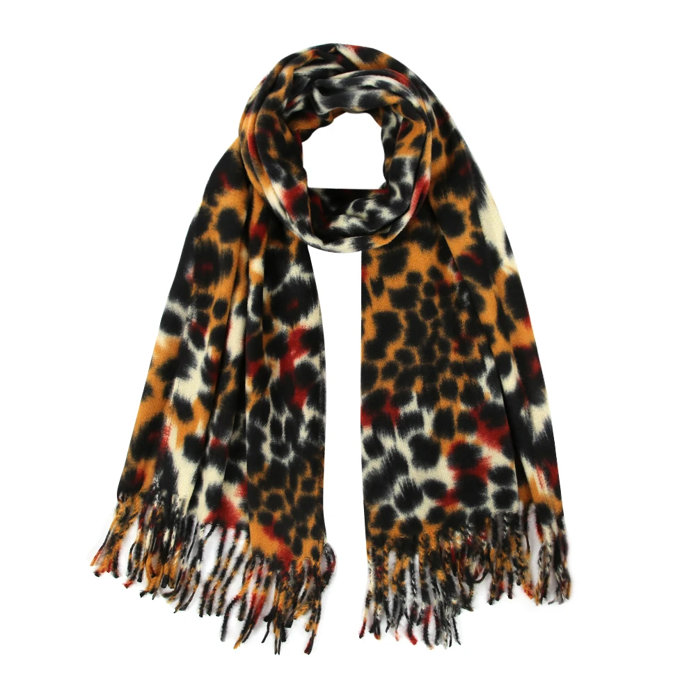 FOXMOTHER Новая зимняя женская накидка платок хиджаб Леопардовый женский