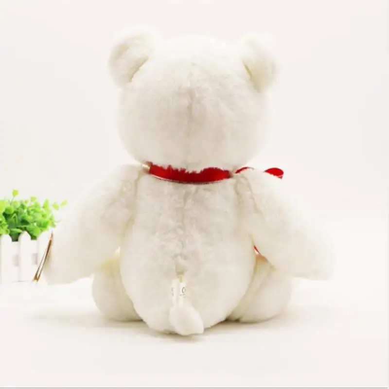 Новый год медведь кукла рождественский подарок I Love You красная лента белый