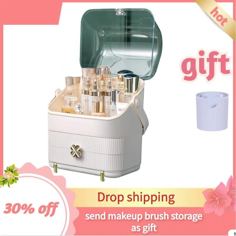 

Органайзер для хранения косметики, коробка для косметики, органайзер для духов, чехол с крышкой, водонепроницаемый органайзер для принадле...