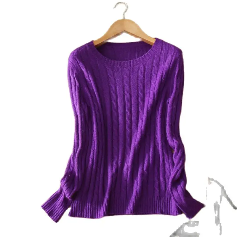 Женский трикотажный свитер размера плюс 100% из козы и кашемира плотный пуловер с