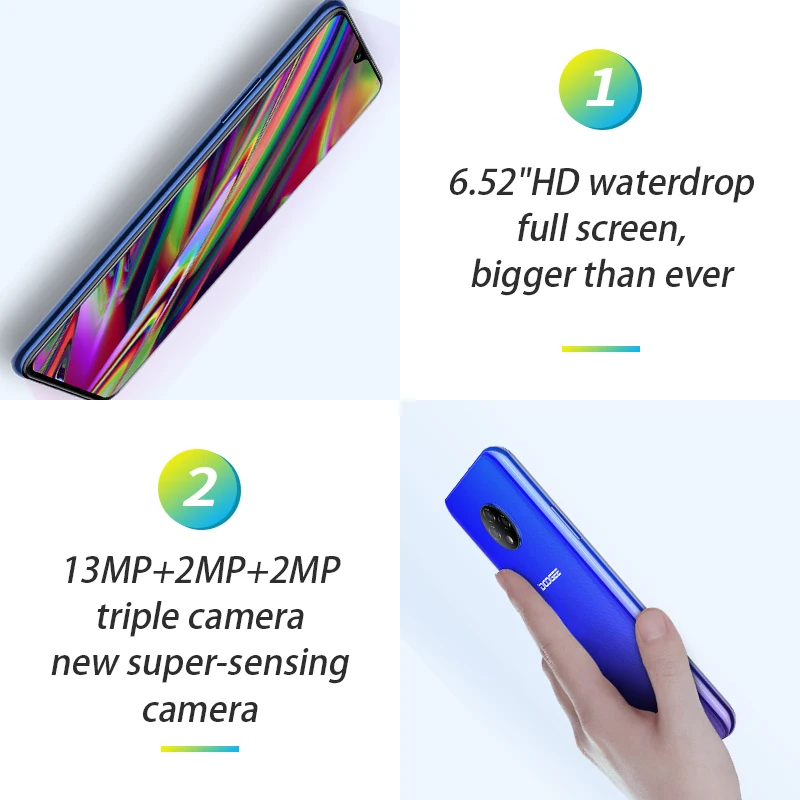 DOOGEE X95 4G LTE Android 10 мобильного телефона 13MP тройной Камера 2 Гб Оперативная память 16
