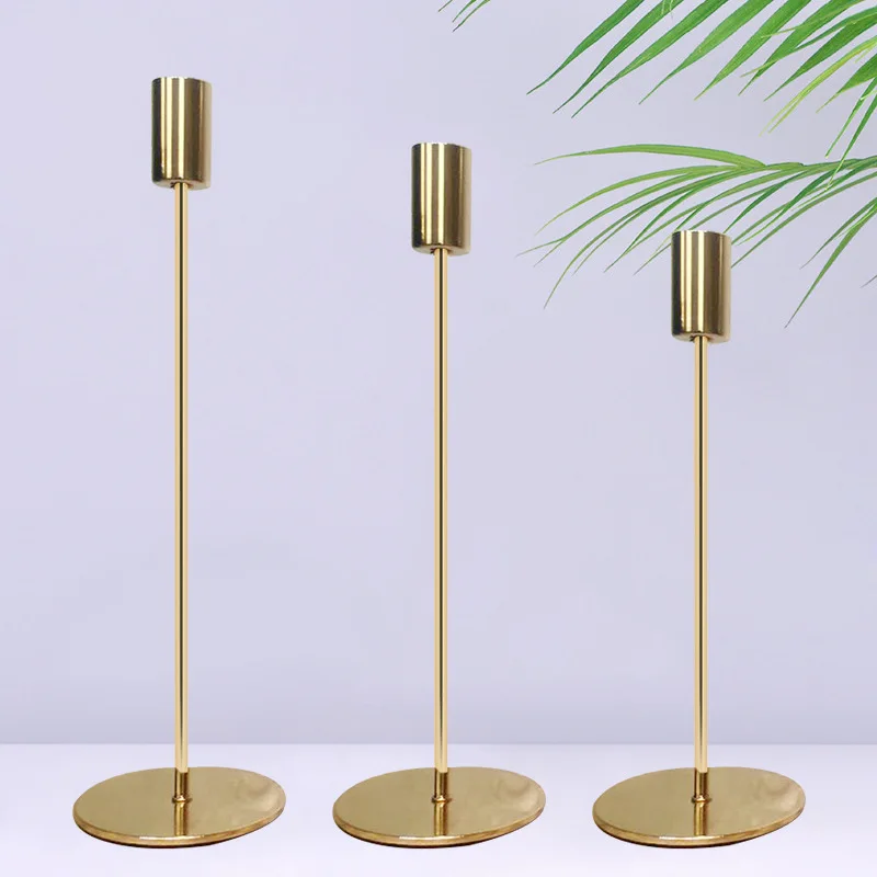 

2021 New Candle Holder Electroplating process Simple Golden Wedding Decoration Bar Party Living Room Decoration Home Ornaments