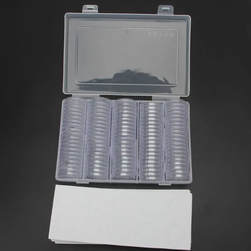 

100Pcs 30mm Coin Capsules Protect Gasket Coin Collection Box Transparent Storage