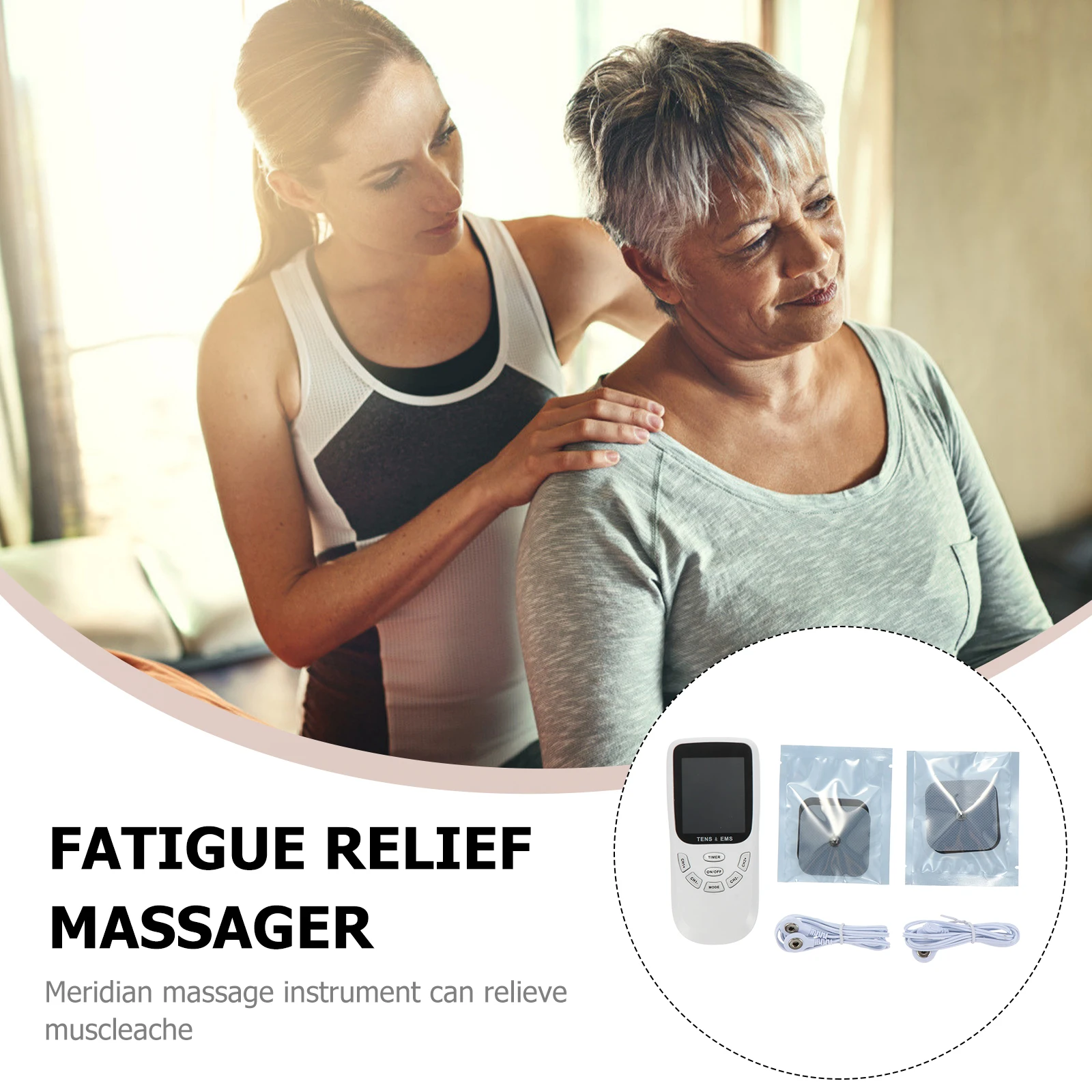 

1 Set Of 12 Modes Neck Massager Muscle Stimulator Mini Whole Body Massage Tool Electric Meridian Massager For Office Home