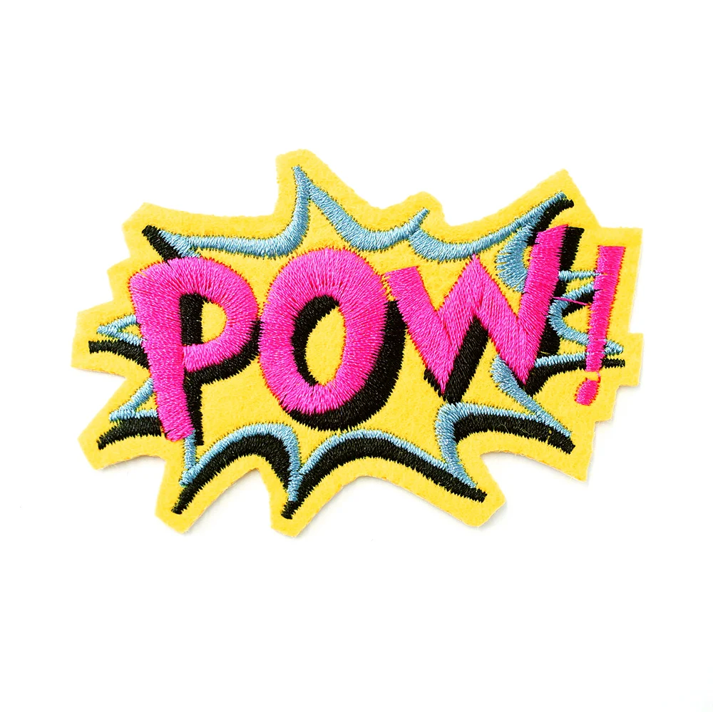 POW (Размер: 5 5х8 см) DIY Значки для ткани вышитые аппликации Швейные нашивки наклейки