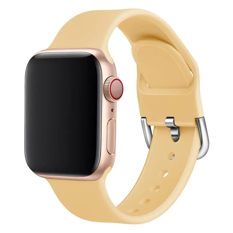 Walnut color Спортивный силиконовый ремешок для apple watch 5 4 band 44 мм iwatch band 42 мм correa 38 мм pulseira apple watch 5 4 3 2 Браслет ремешок для часов - Цвет ремешка: Walnut color