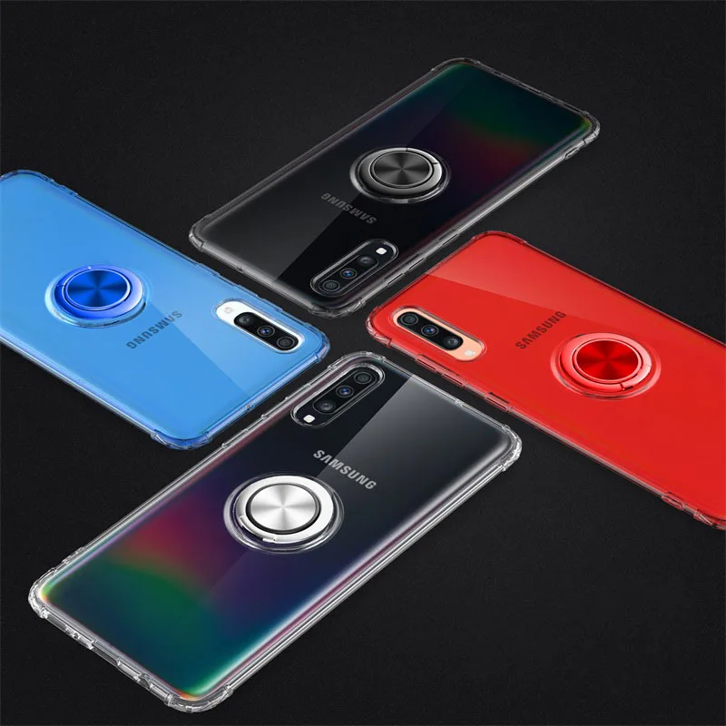 Прозрачная Скоба чехол s для samsung A30S чехол TPU Защитный Мягкий силиконовый чехол с кольцом магнетизм оболочка для samsung a30s A 30s Coque