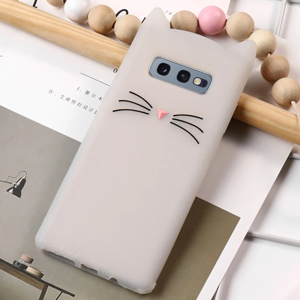 White L-FADNUT силиконовый мягкий ТПУ чехол для samsung S9 S8 S10 Plus S10E Galaxy S7 S6 Edge милый мультяшный резиновый противоударный бампер - Цвет: White