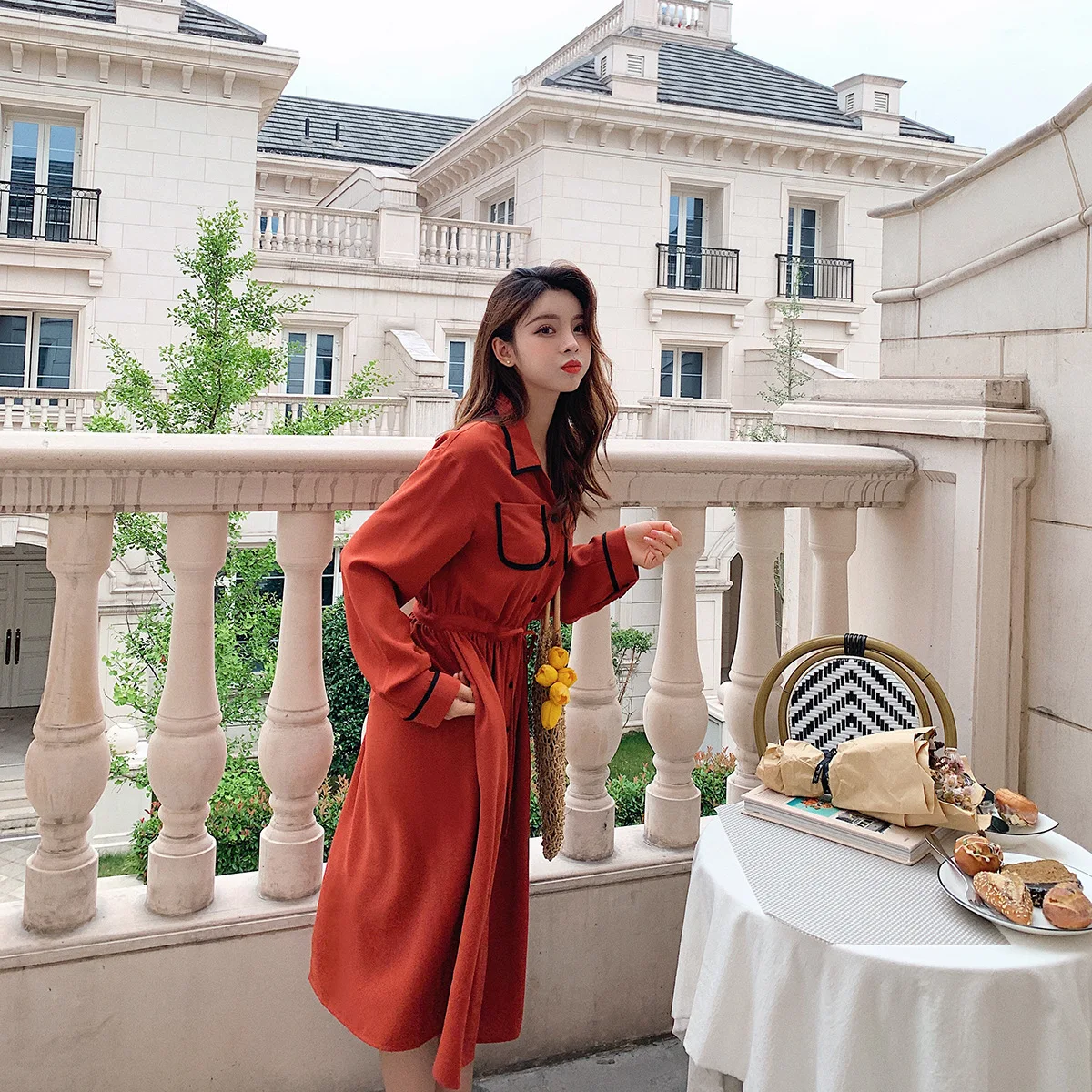 

Long-sleeved Shirt Dress Female 2020 Spring And Autumn New Women Dress Cotton Fashion Casual Women Clothing Z847