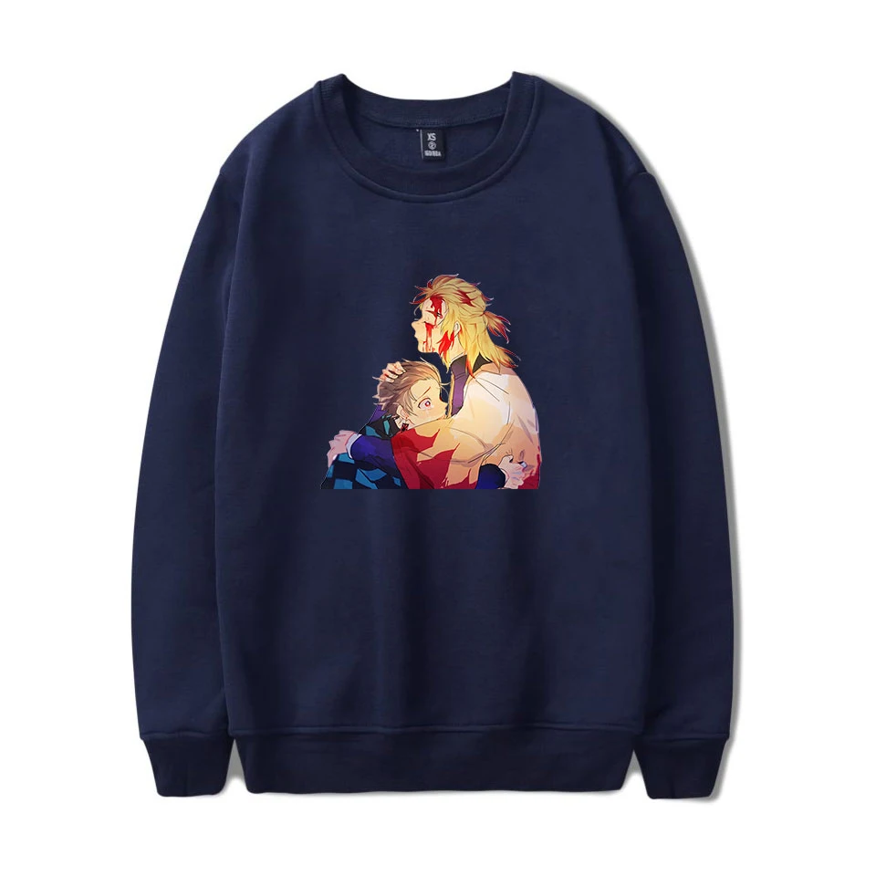 Kimetsu no Yaiba 2019 men's Sweatshirts round neck trend Demon Slayer Hoodies new print Hip Hop Streetwear Pullovers | Мужская