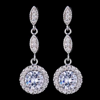 european fashion model long water drop cubic zirconia dangle earrings young fashion drop earrings jewelry accessories 2021