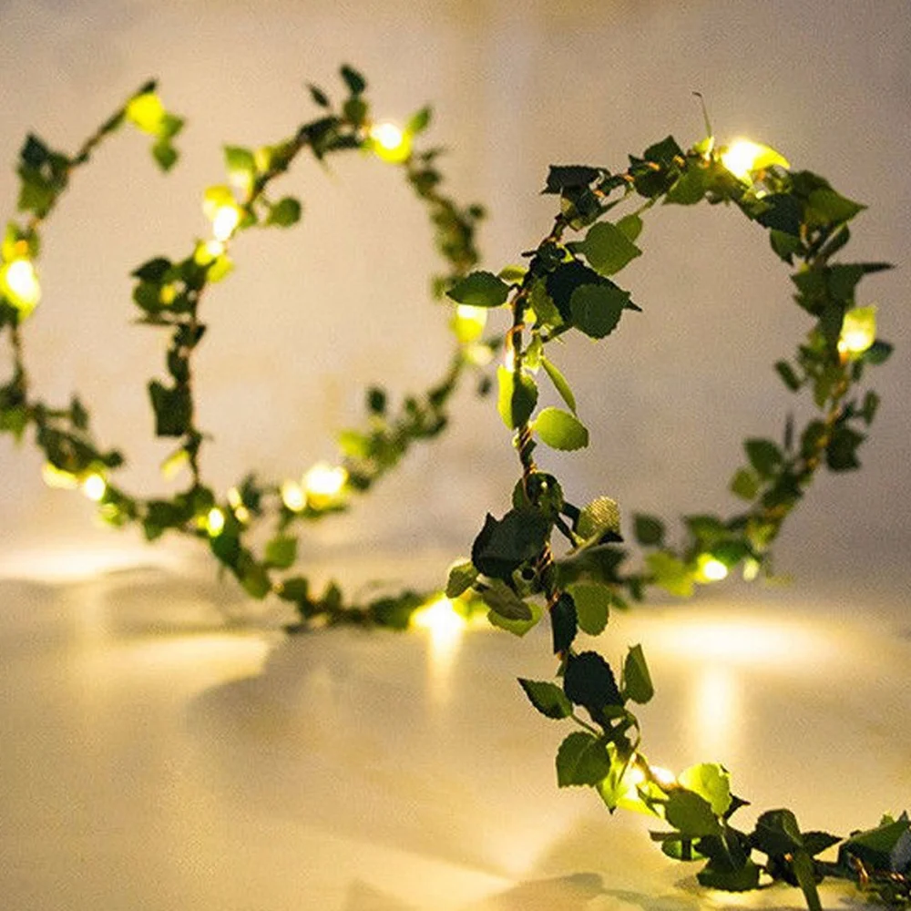 Гирлянда в виде листьев 20 светодиодов сказочные огни на батарейках гирлянда для