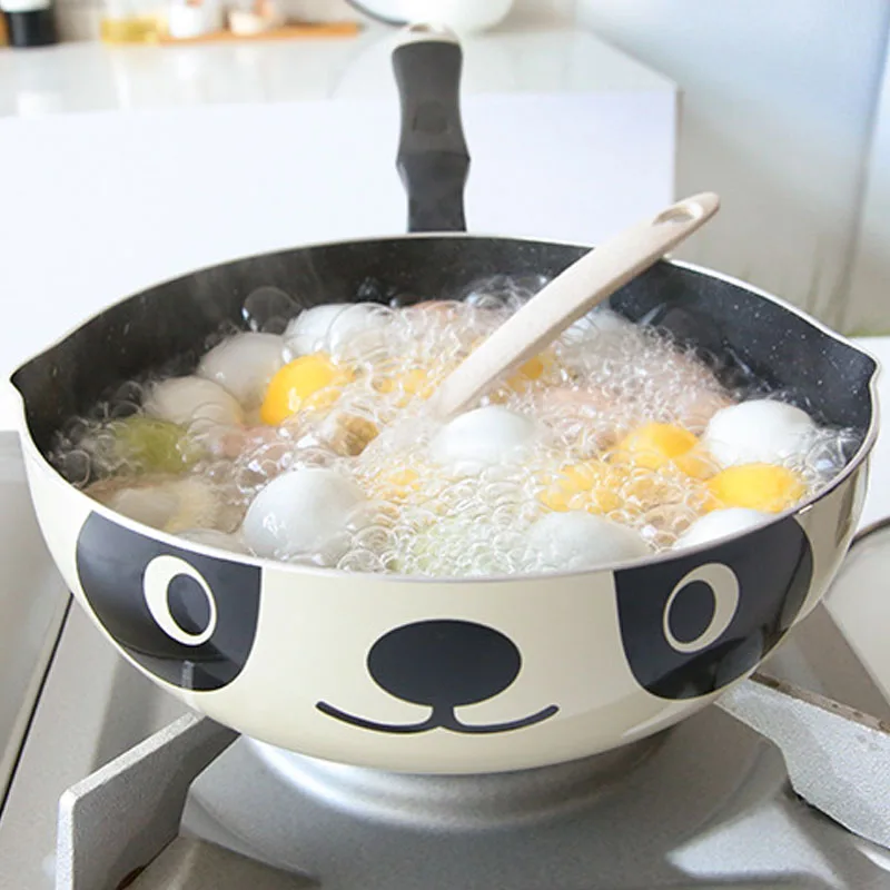 20CM Panda Pot Japanese Style Induction Cooker Universal Frying Pan Non-Stick Aluminum Stone | Дом и сад